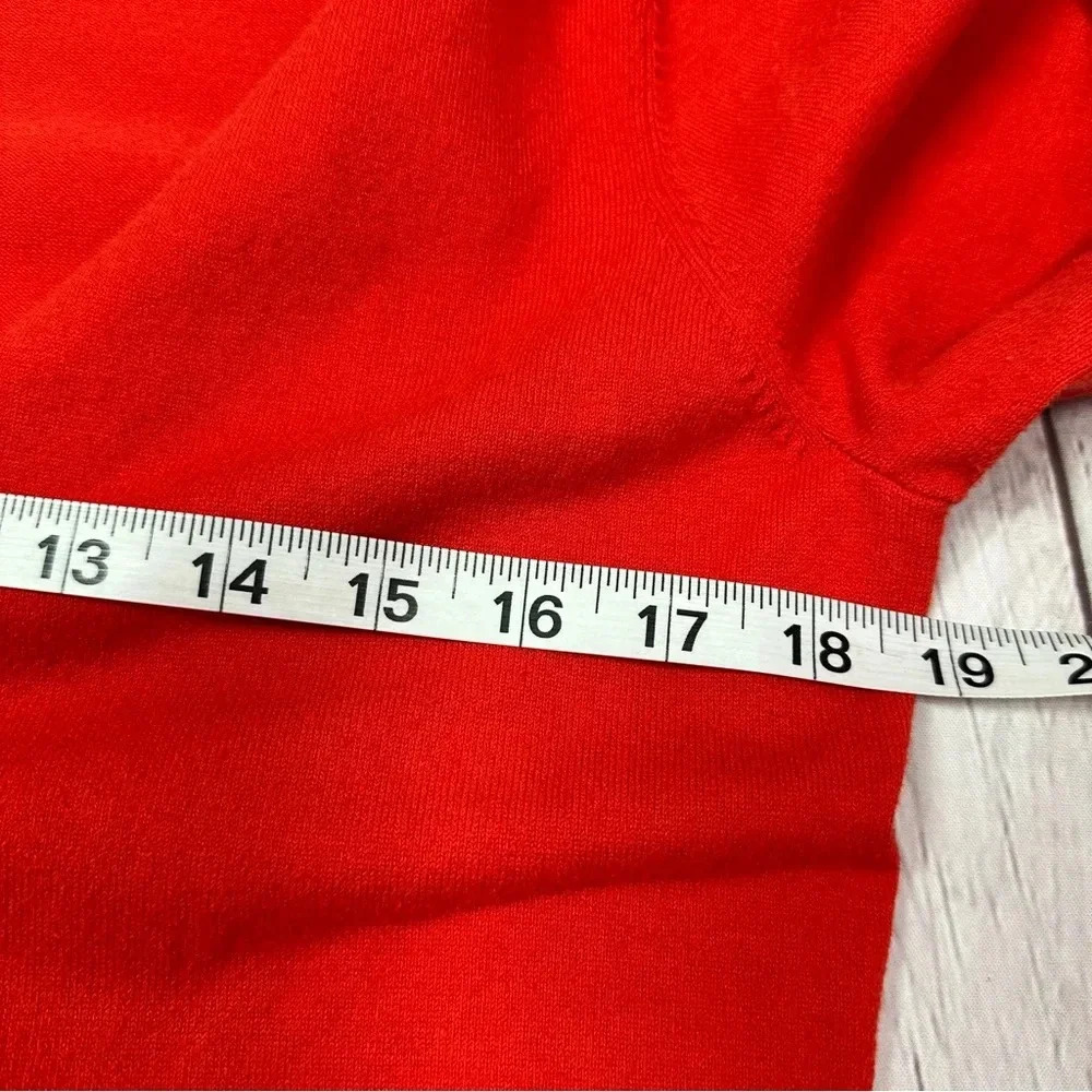 talbots prima cotton blend  orange/red cardigan sz small preppy business casual - Picture 8 of 8